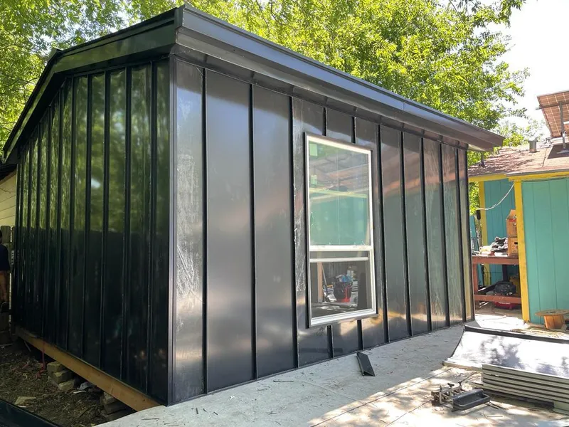 Black standing seam metal wall panels for Metal Roof Installation in Greeneville